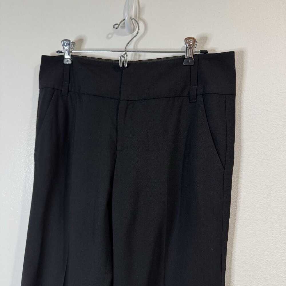 Banana Republic Pants 8 Martin Fit Black Wool Stretch Wide Leg Pleated Career - Picture 3 of 11